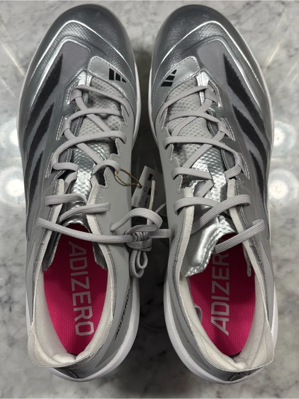 adidas Men's adizero Impact Baseball Metal Cleats Size 16 Metallic Silver